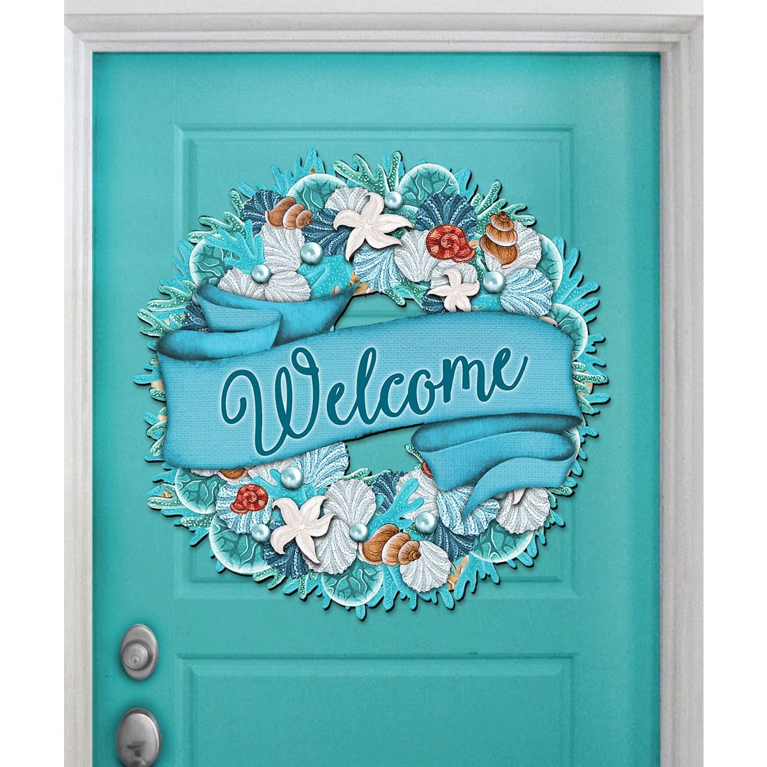 Coastal Holiday Door Wreath by G. DeBrekht - Coastal Holiday Decor - 8185306-2H