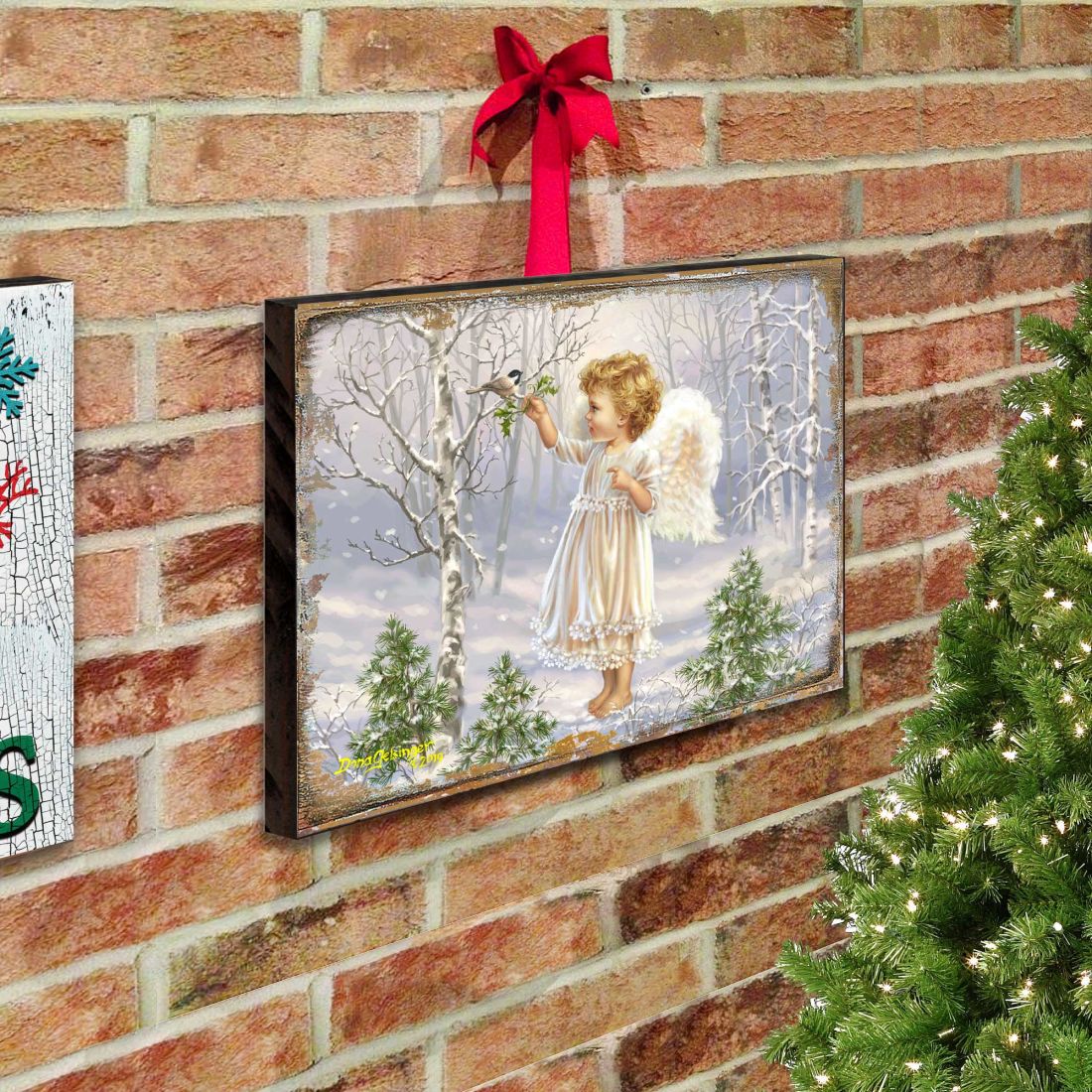 Little Winter Blessings Wooden Wall Art by D. Gelsinger - Nativity Holiday Decor - 95658B-1427