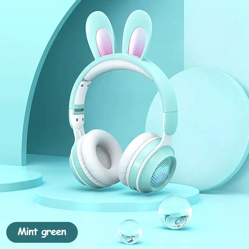 Rabbit Ear Headphones Wireless Luminous Extendable Wheat Headphones - Lootquake