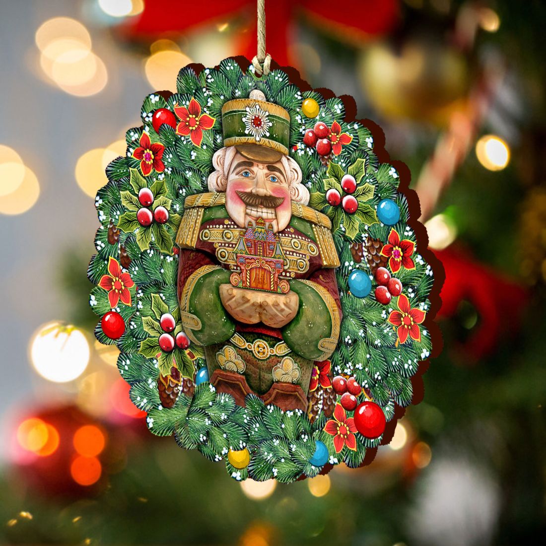 Nutcracker's Wreath Gift Wooden Ornaments by G. DeBrekht - Christmas Decor - 8185321
