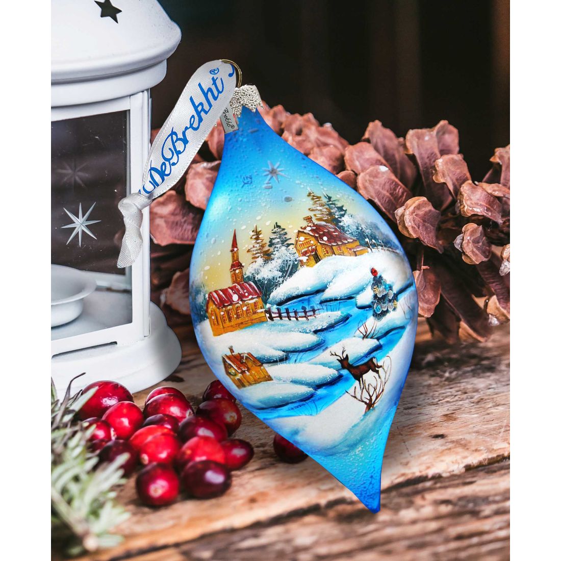 Winter Village Glass Ornament by G. DeBrekht - Christmas Decor - 74175