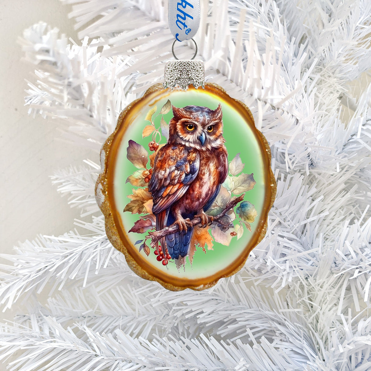 Brown Owl Mercury Glass Ornaments by G. Debrekht - Wildlife Holiday Decor - 776001