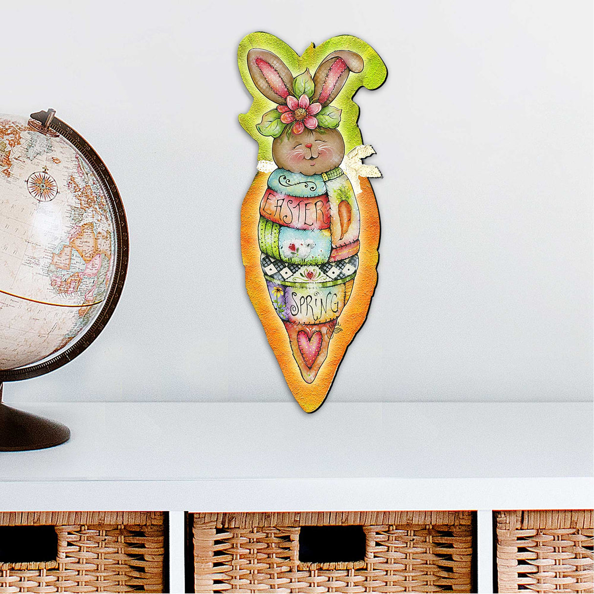 Carrot Bunny Easter Door Decor by Jamie Mills-Price - Easter Spring Decor - 8457609H