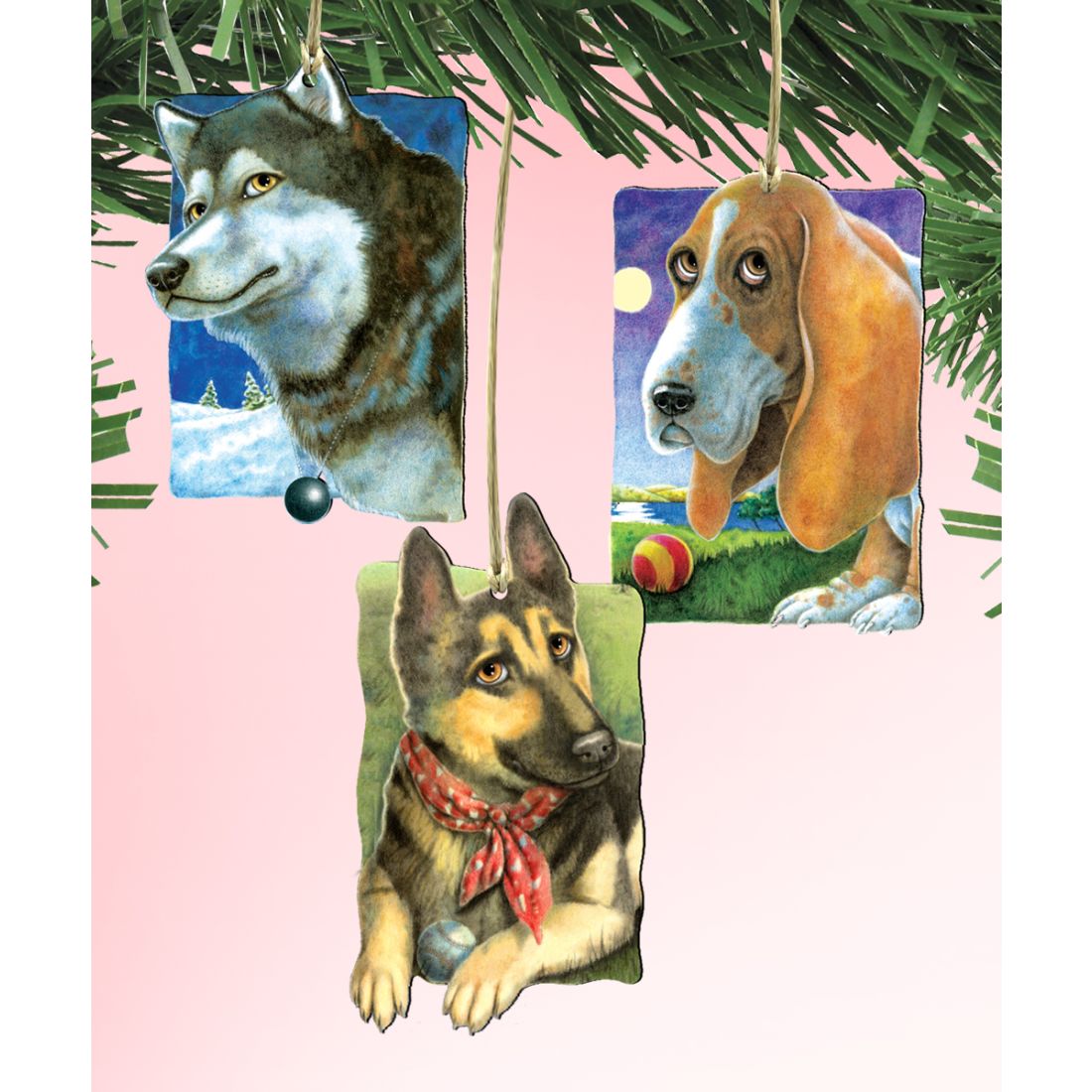 My Best Outdoor Friends Dogs Wooden Ornaments Set of 3 by Laura Seeley - Pets Dog and Cats Decor - 8100090S3-LS