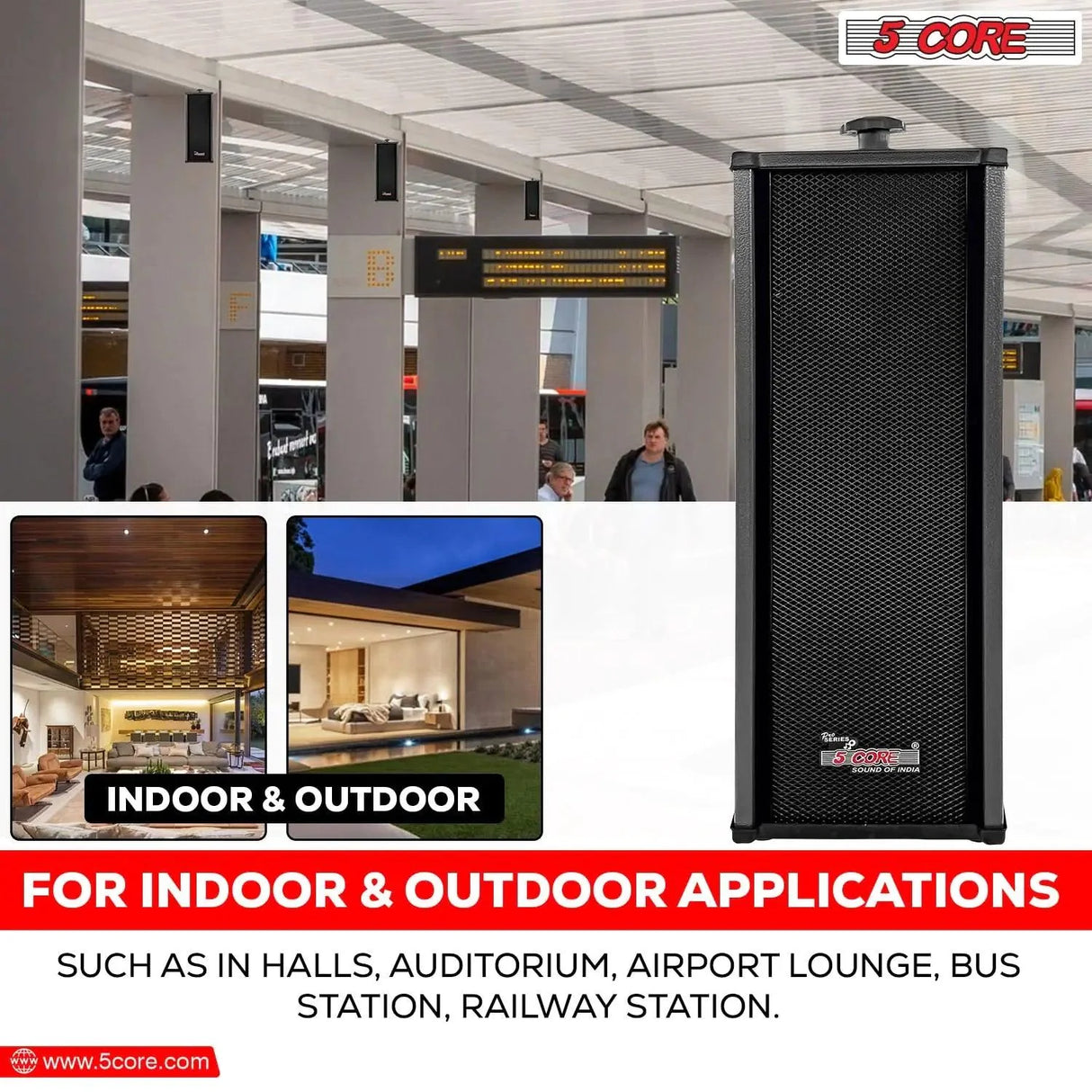 5Core 100W Indoor/Outdoor Stereo Speakers