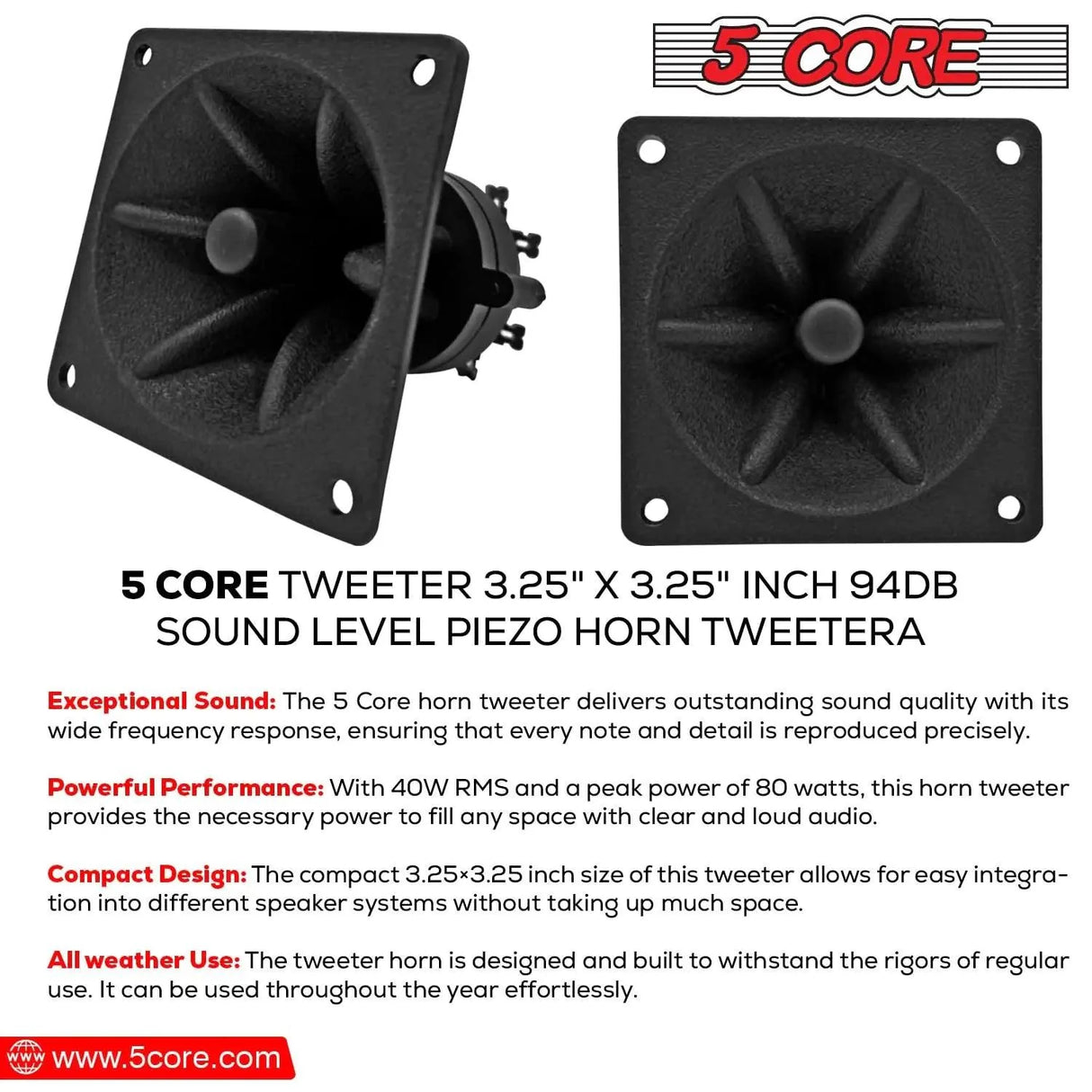 5Core 40W Square Tweeter Driver