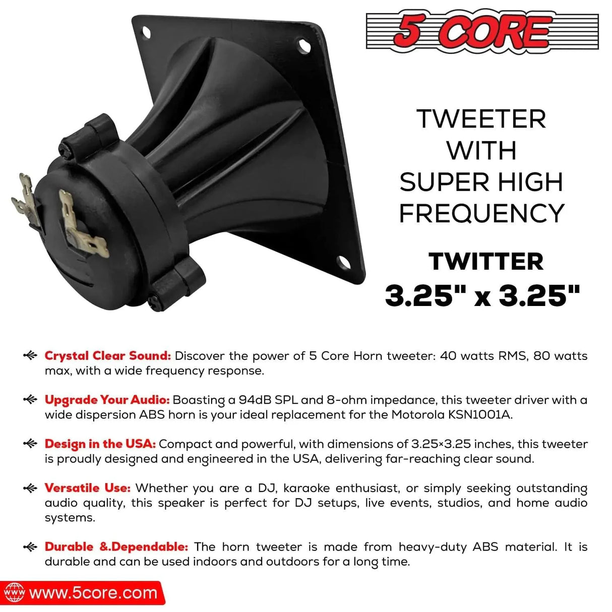 5Core 40W Square Tweeter Driver