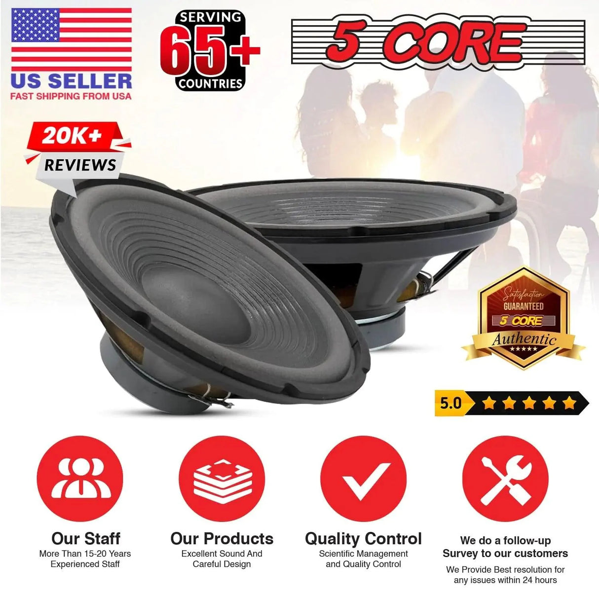 5Core Max Bass 15 Inch Subwoofer 450W 4Ohm