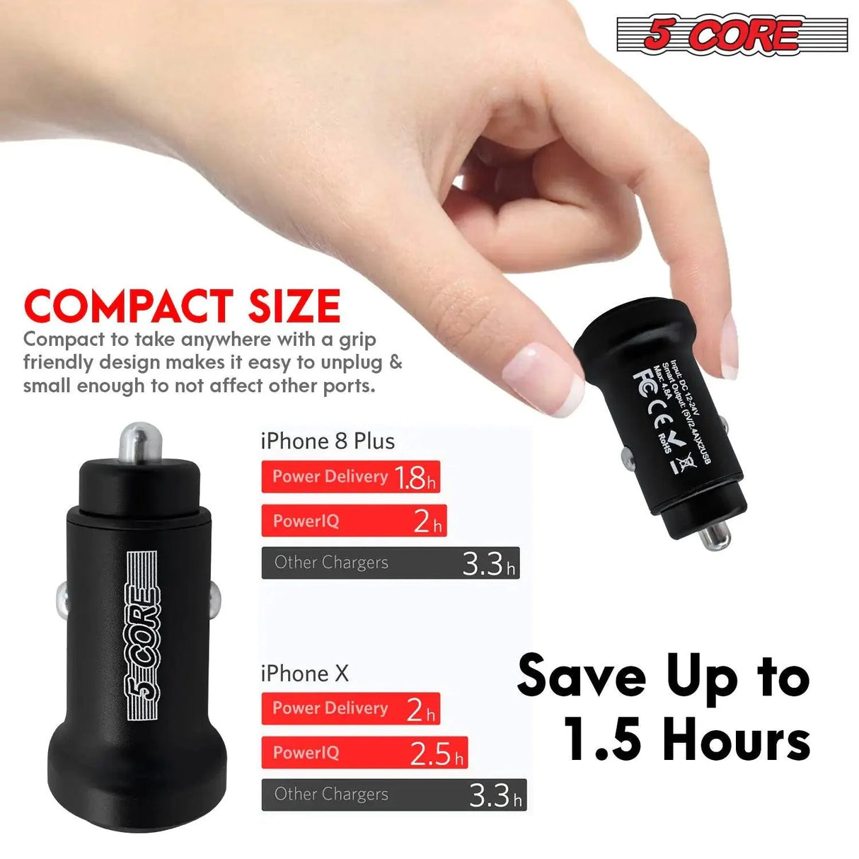 5Core SpeedCharge Car USB-C Adapter