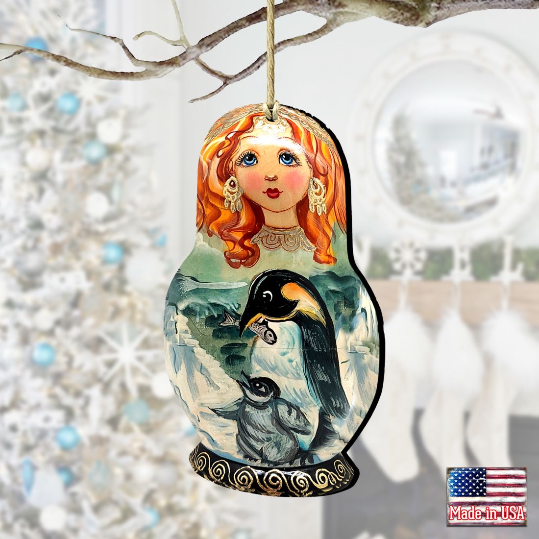 Adornos de madera Penguin Matreshka de G. DeBrekht - Decoración navideña - 8113811