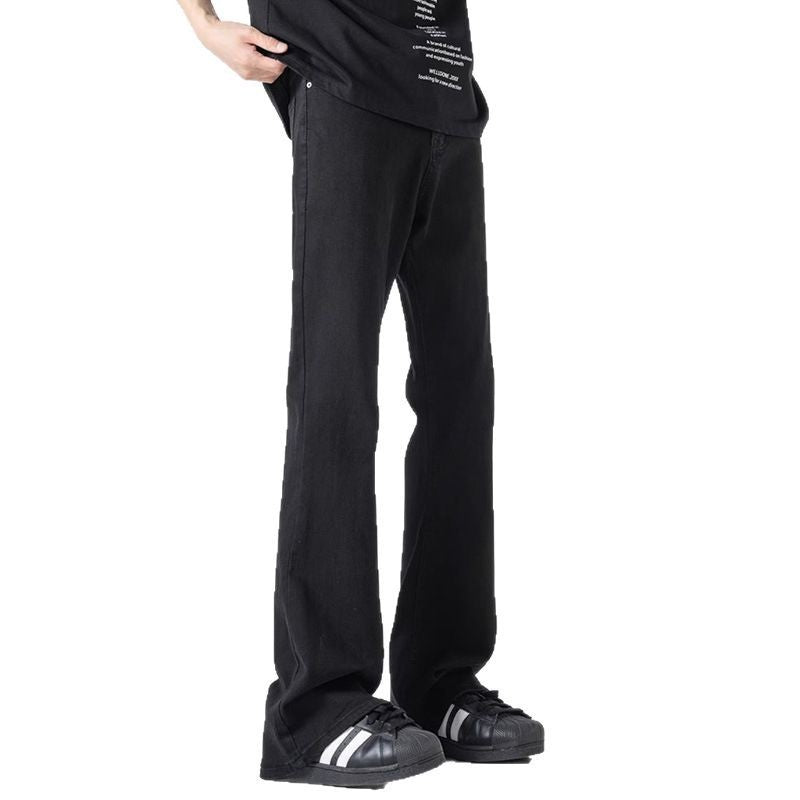 Black Casual Trousers Straight Micro-pull - Lootquake