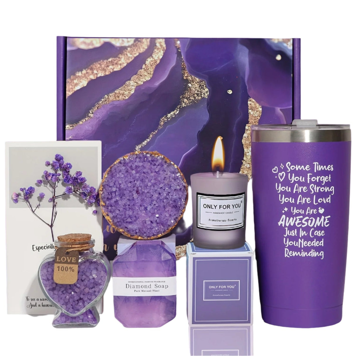 Crystal Bath Purple Salt Gift Set Lavender