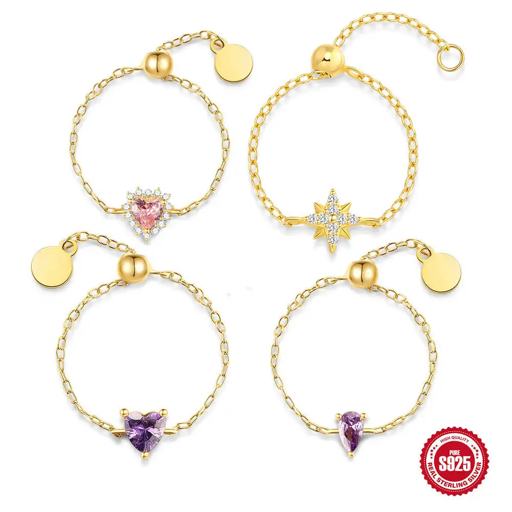 S925 Silver Niche Unique Design Pull-out Chain Ring - Lootquake