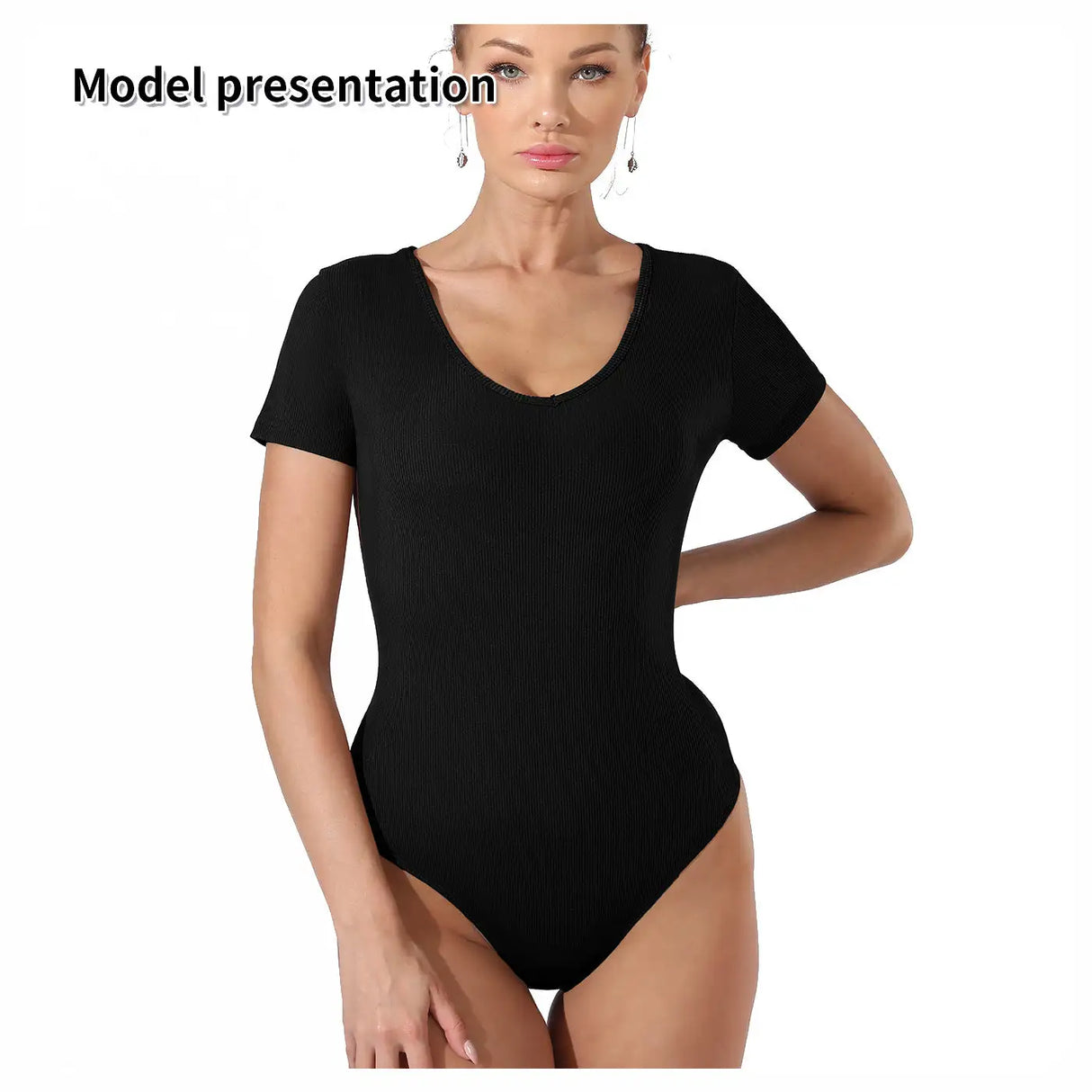 Women's Fashion Simple Solid Color Bodysuit - Lootquake