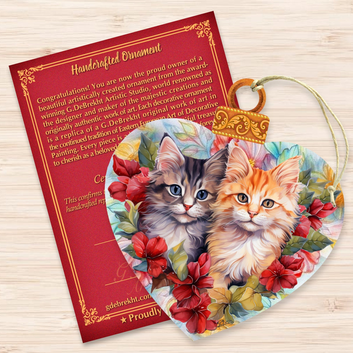 Cute Kittens Wooden Ornaments by G. Debrekht Pets Decor - 8611091