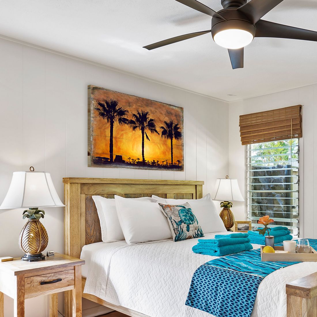 Spates Palm Trees in Sunset Wooden Wall Art by Nature Wonders - Nature Wildlife Decor - 95275B