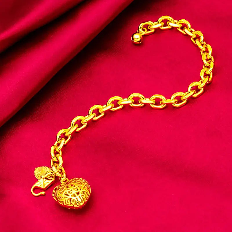 Vietnam Placer Gold Women's Heart Bracelet - Lootquake