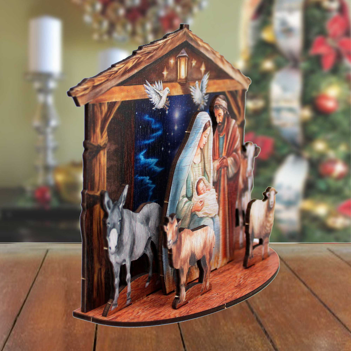 Classic Holy Family Nativity Scene Decorative Village Set by G. Debrekht Nativity Holiday Decor - 852766