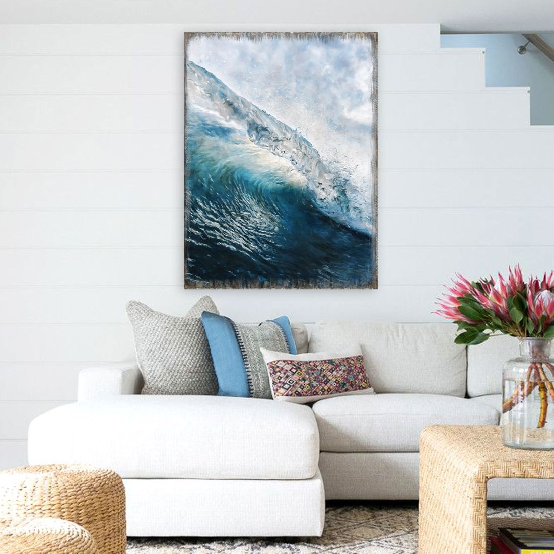 Ocean Wave Art Wooden Wall Art by Nature Wonders - Nature Wildlife Decor - 95396B