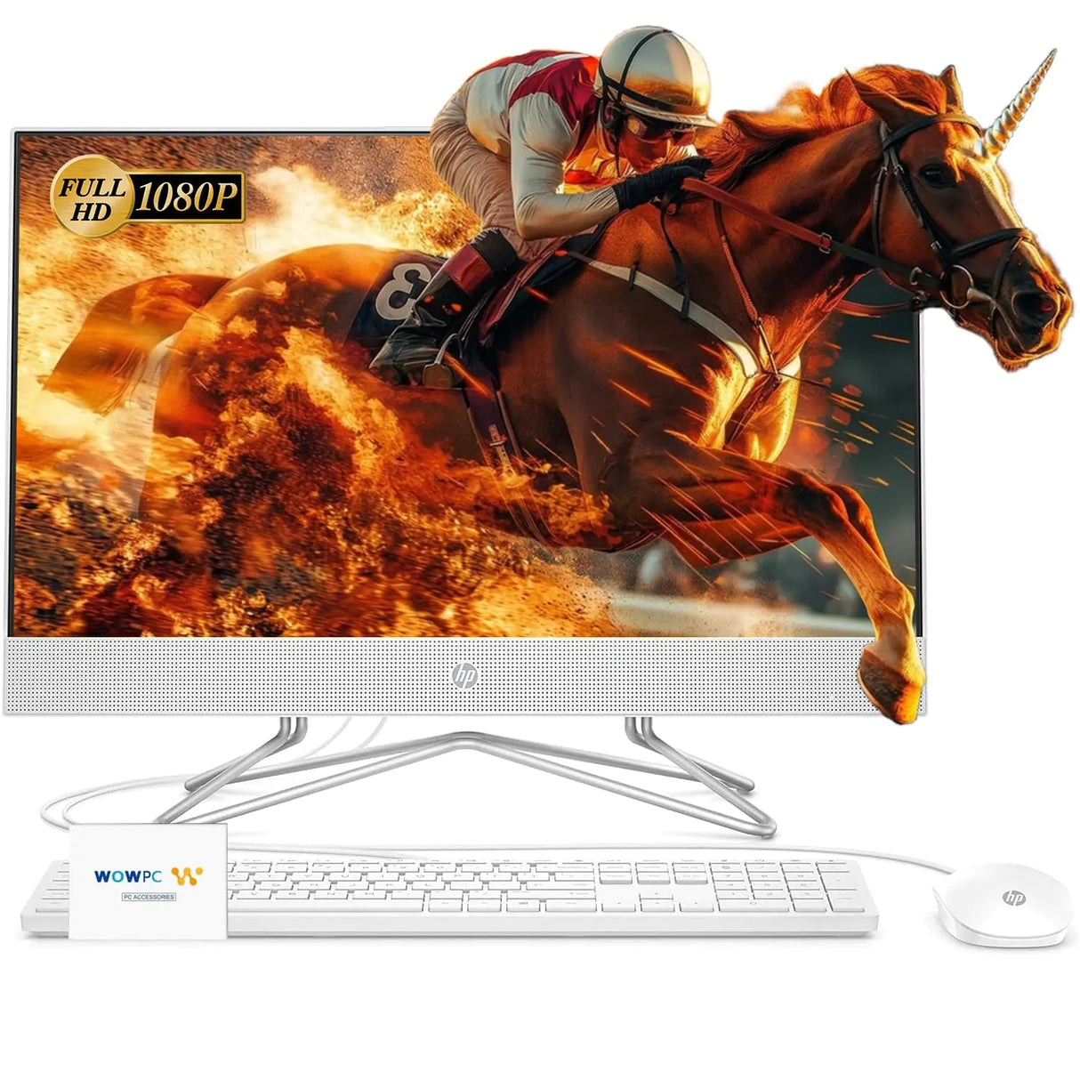 HP All-in-One Desktop Computer 21.5" FHD 1920 x 1080 Display 32GB RAM 1TB PCIe SSD Wired Keyboard&Mouse Webcam RJ-45 HDMI Intel Dual-Core Processor Windows 11 Pro w/WOWPC Bundle - Lootquake