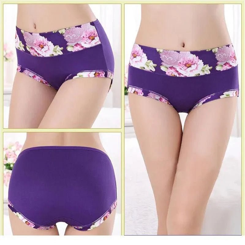 5Pcs Print Panties Women's Underwear Cute Cotton Panties Plus Size Briefs Girl Ladies Lingeries Panty Sexy Underpants For Women