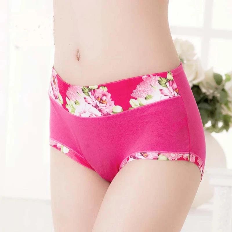 5Pcs Print Panties Women's Underwear Cute Cotton Panties Plus Size Briefs Girl Ladies Lingeries Panty Sexy Underpants For Women