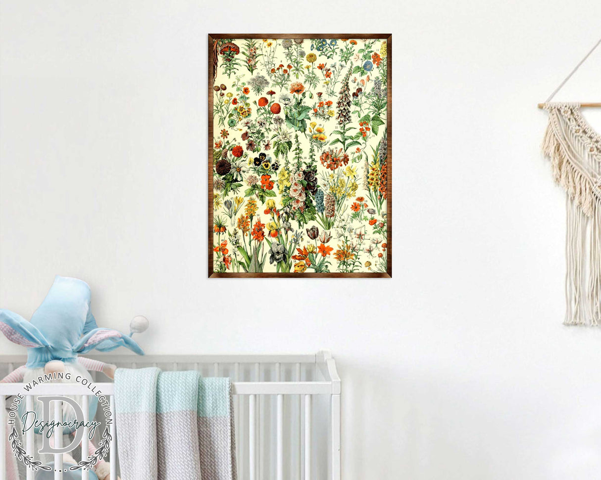 Flowers Montessori Wooden Poster - Homeschool I Educational Poster - Classroom Decor - Aesthetic - 310222