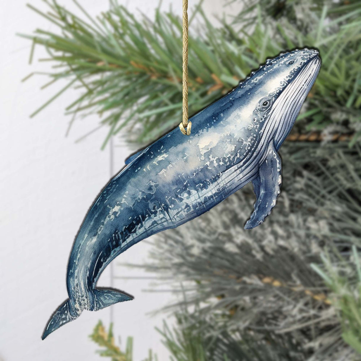 Adornos de madera de ballena jorobada de Alaska de G.Debrekht - Decoración navideña con temática de vida silvestre - 8710103-2