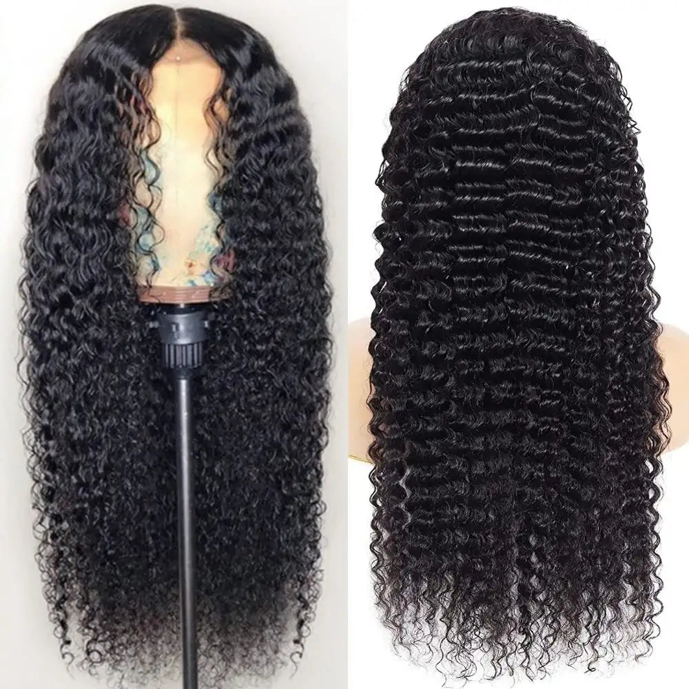 Front Lace Human Hair Wig Deep Wave Human Wigs - Lootquake