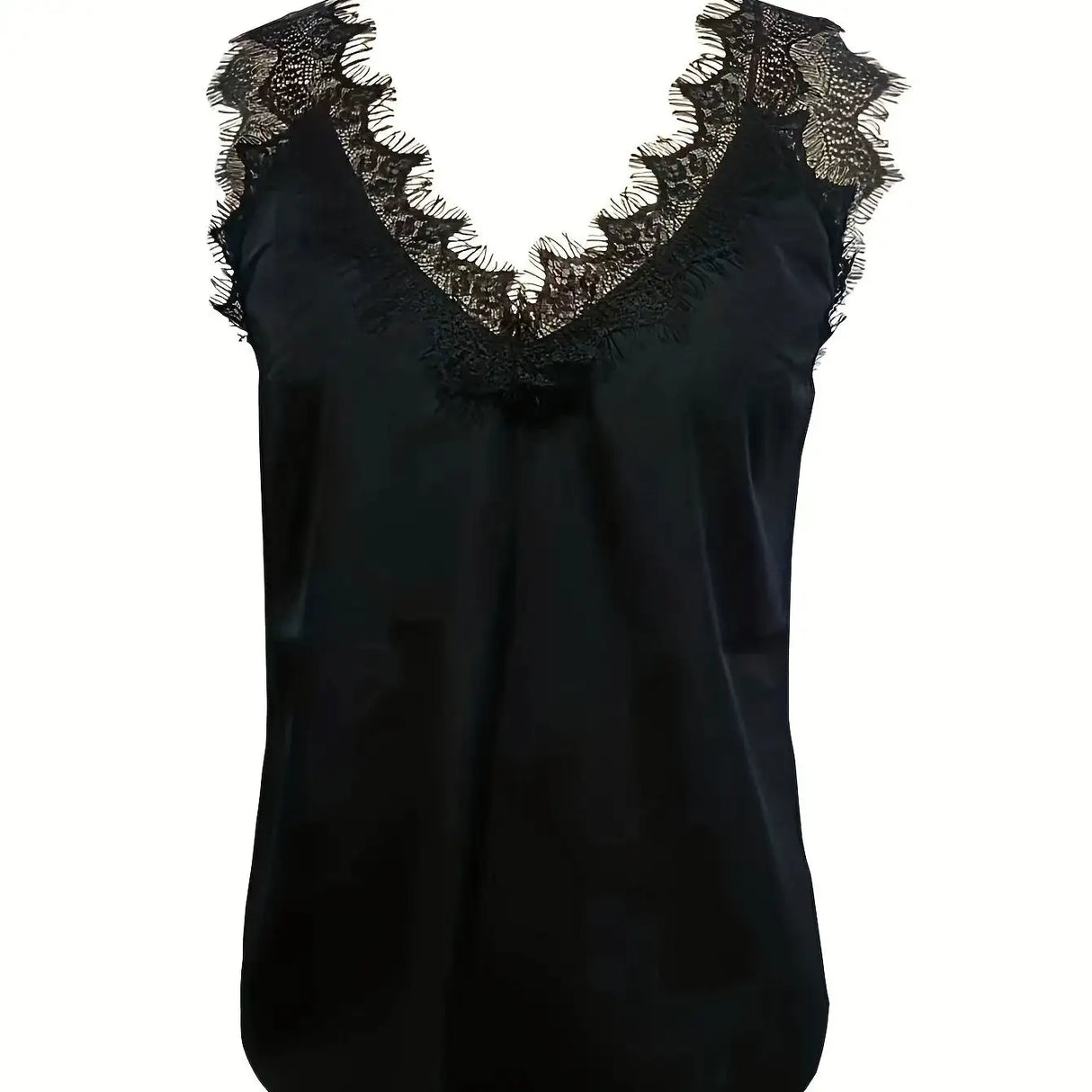 Ladies' Sexy Lace V-neck Sleeveless Backless Vest - Lootquake