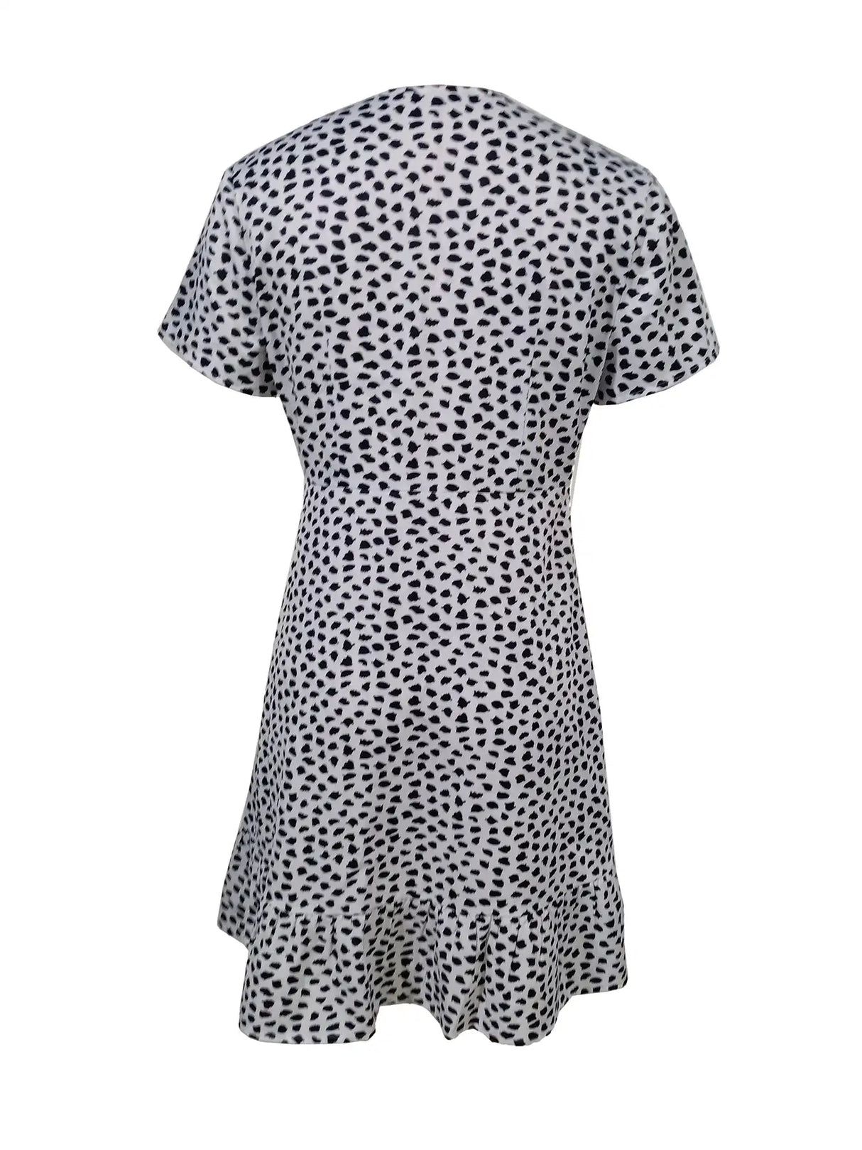 Ladies' V-neck Printed Fashionable A-list Dress - Lootquake
