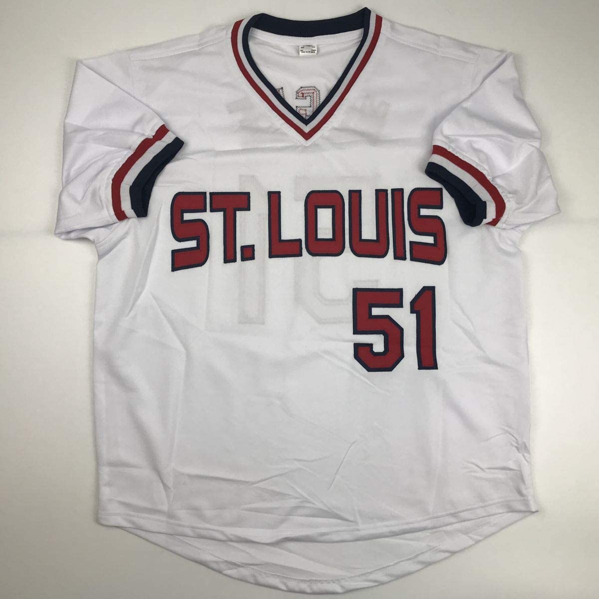 Camiseta de béisbol blanca de St. Louis de Willie McGee autografiada y firmada por JSA COA