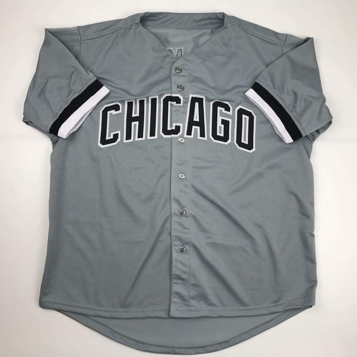 Camiseta de béisbol gris de Chicago autografiada/firmada por Frank Thomas JSA COA