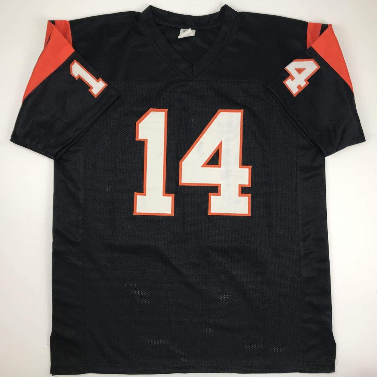 Camiseta de fútbol negra de Cincinnati autografiada y firmada por Ken Anderson (JSA COA)