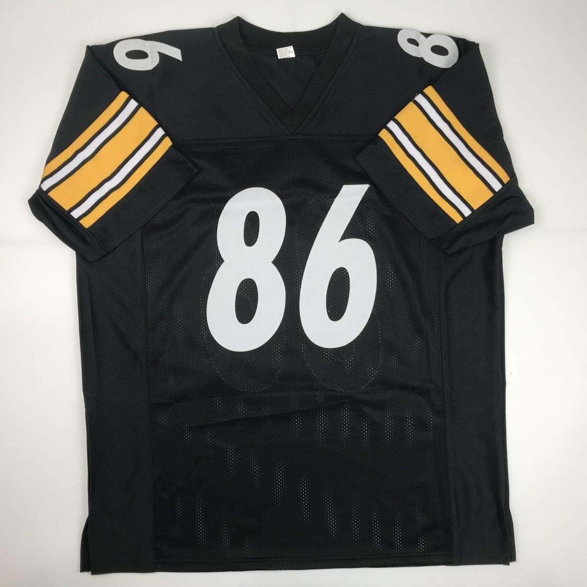 Camiseta de fútbol americano negra de Pittsburgh autografiada/firmada por Hines Ward (JSA COA)