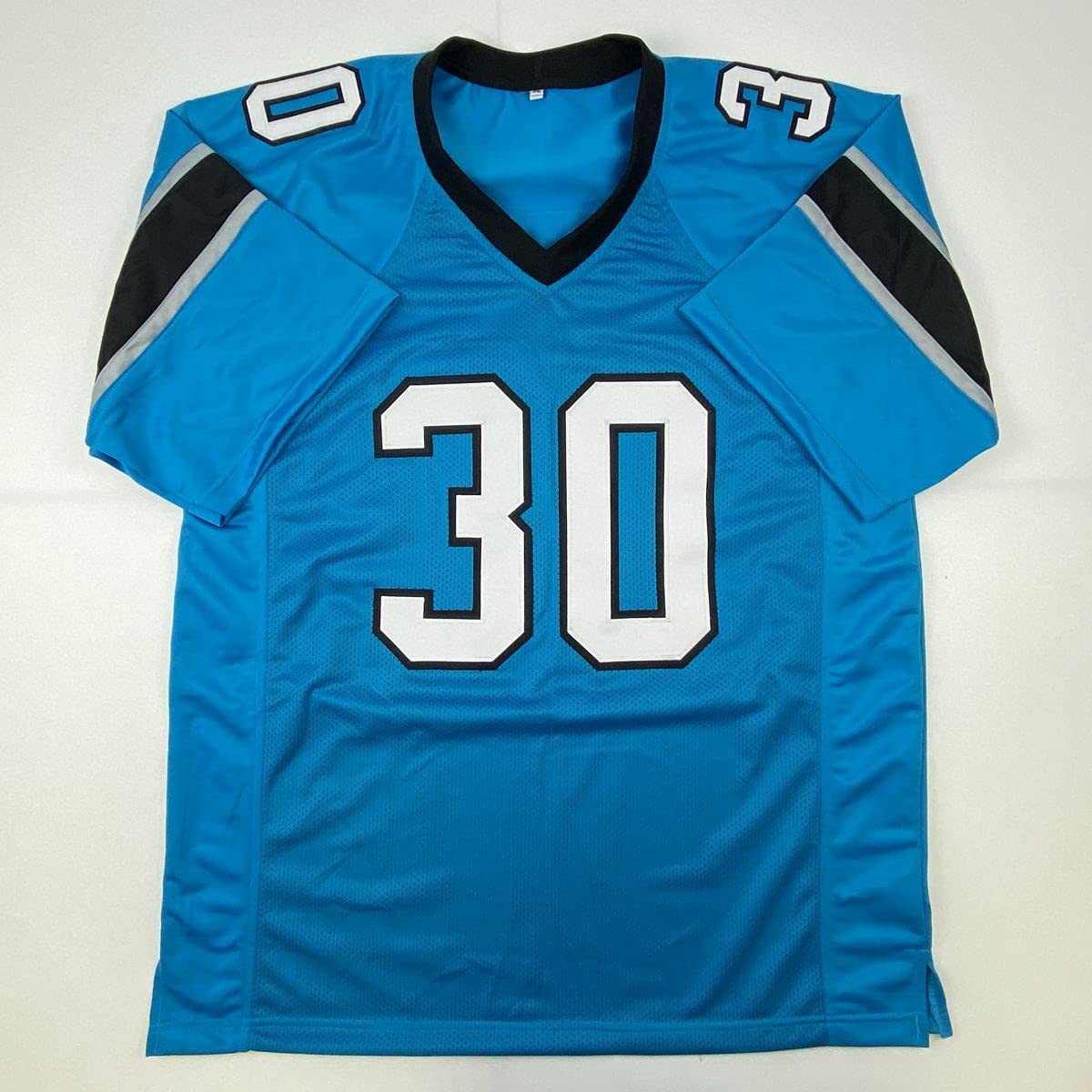 Camiseta de fútbol azul Carolina de Chuba Hubbard autografiada/firmada Beckett BAS COA