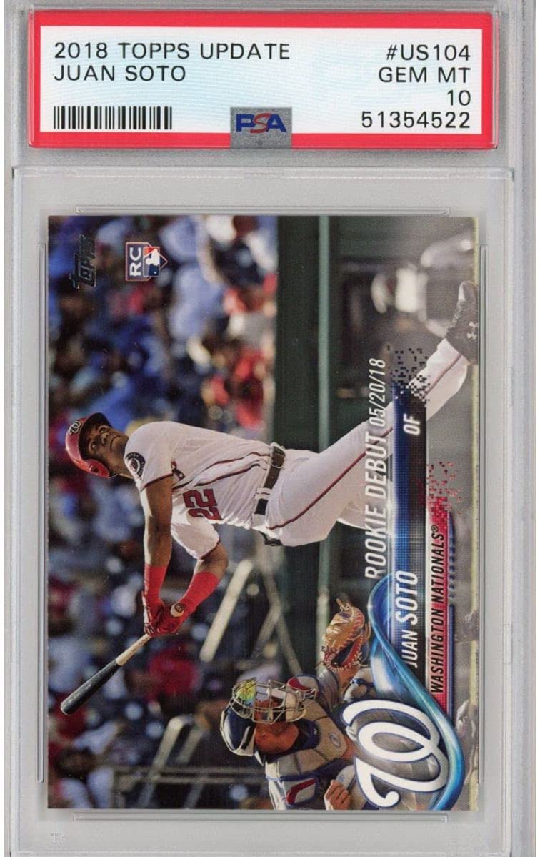 Tarjeta de béisbol de Juan Soto #US104 Rookie RC, actualización Topps 2018, PSA 10 Gem Mint