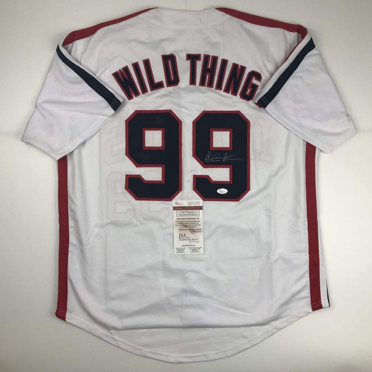 Camiseta de béisbol autografiada/firmada de Charlie Sheen Wild Thing Ricky Vaughn de la película Major League Baseball JSA COA