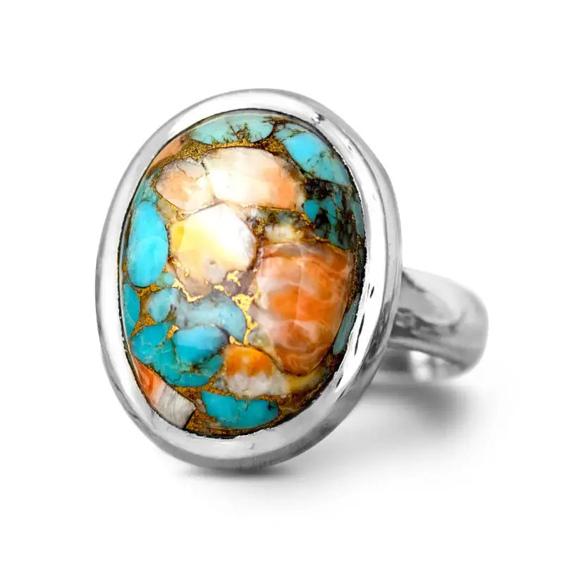 Oval Color Turquoise Ring Copper Niche - Lootquake