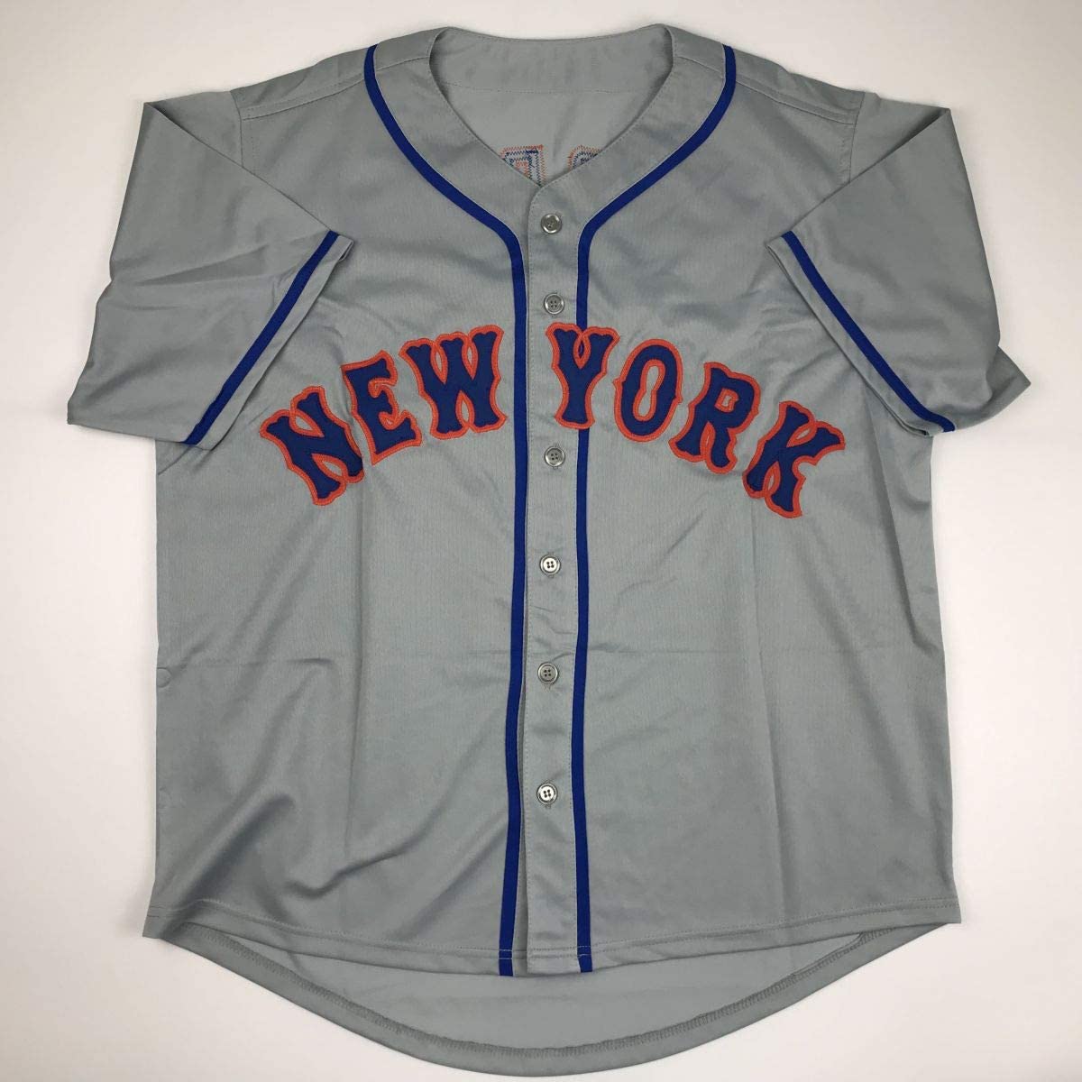Camiseta de béisbol gris de Nueva York autografiada/firmada por Dwight Doc Gooden (JSA COA)