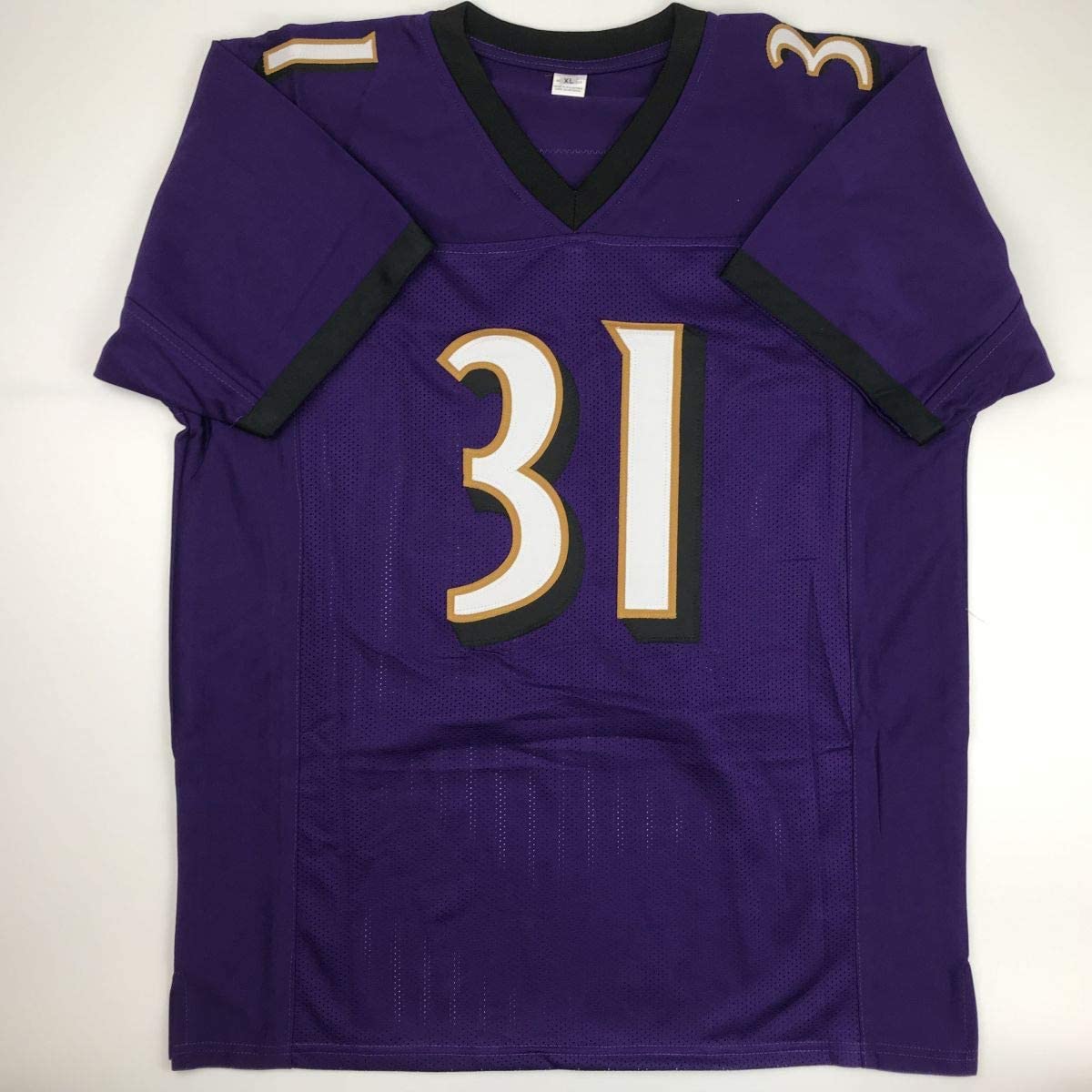 Camiseta de fútbol morado de Baltimore autografiada/firmada por Jamal Lewis (JSA COA)