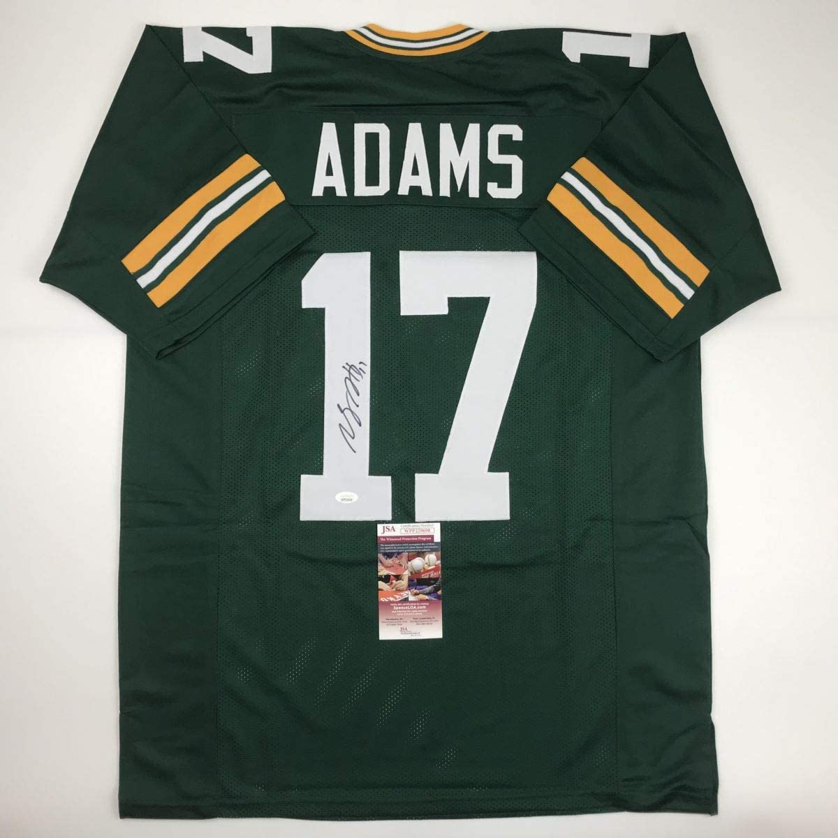Camiseta de fútbol americano verde de Green Bay autografiada/firmada por Davante Adams (JSA COA)