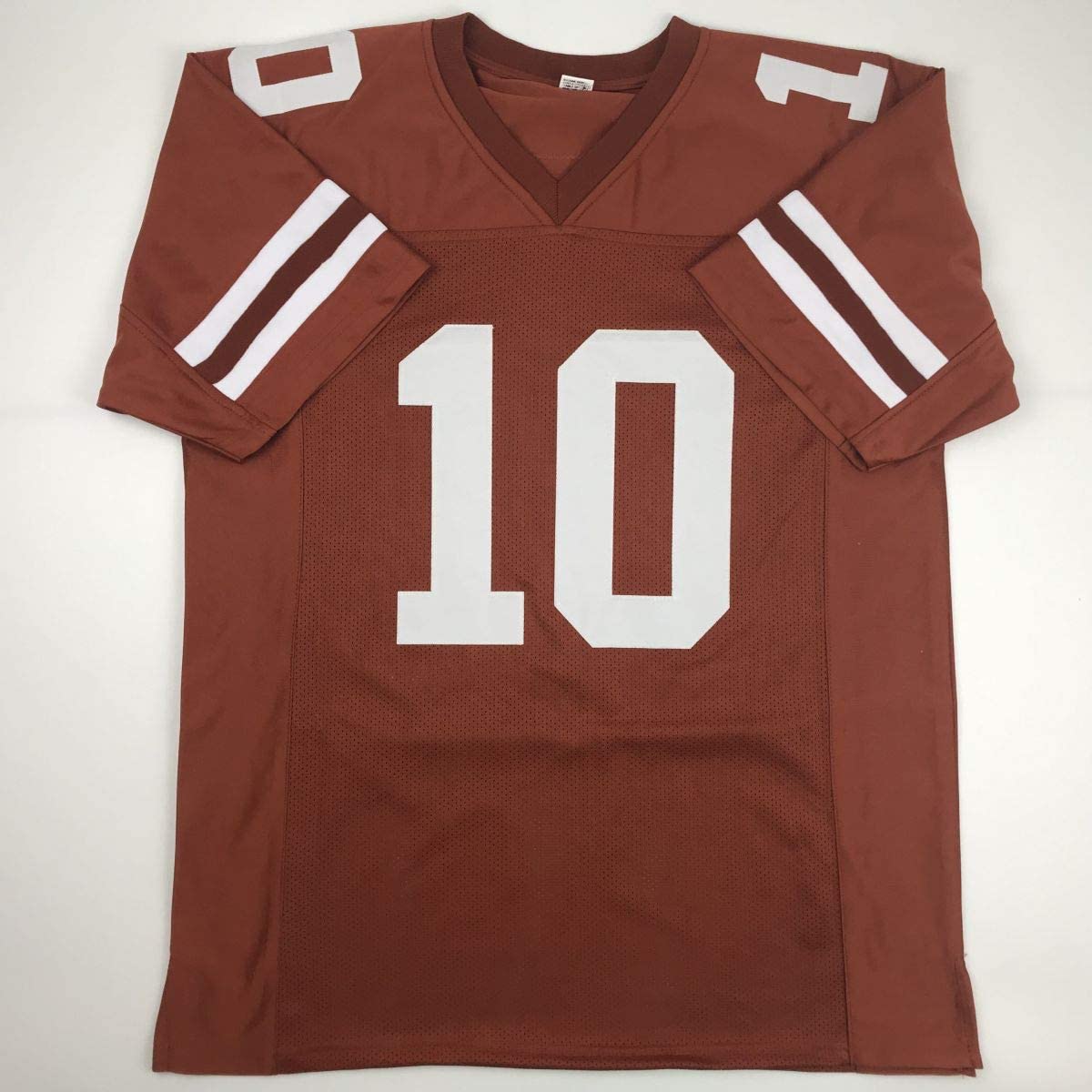 Camiseta de fútbol americano universitario Texas Orange autografiada/firmada por Vince Young Beckett BAS COA