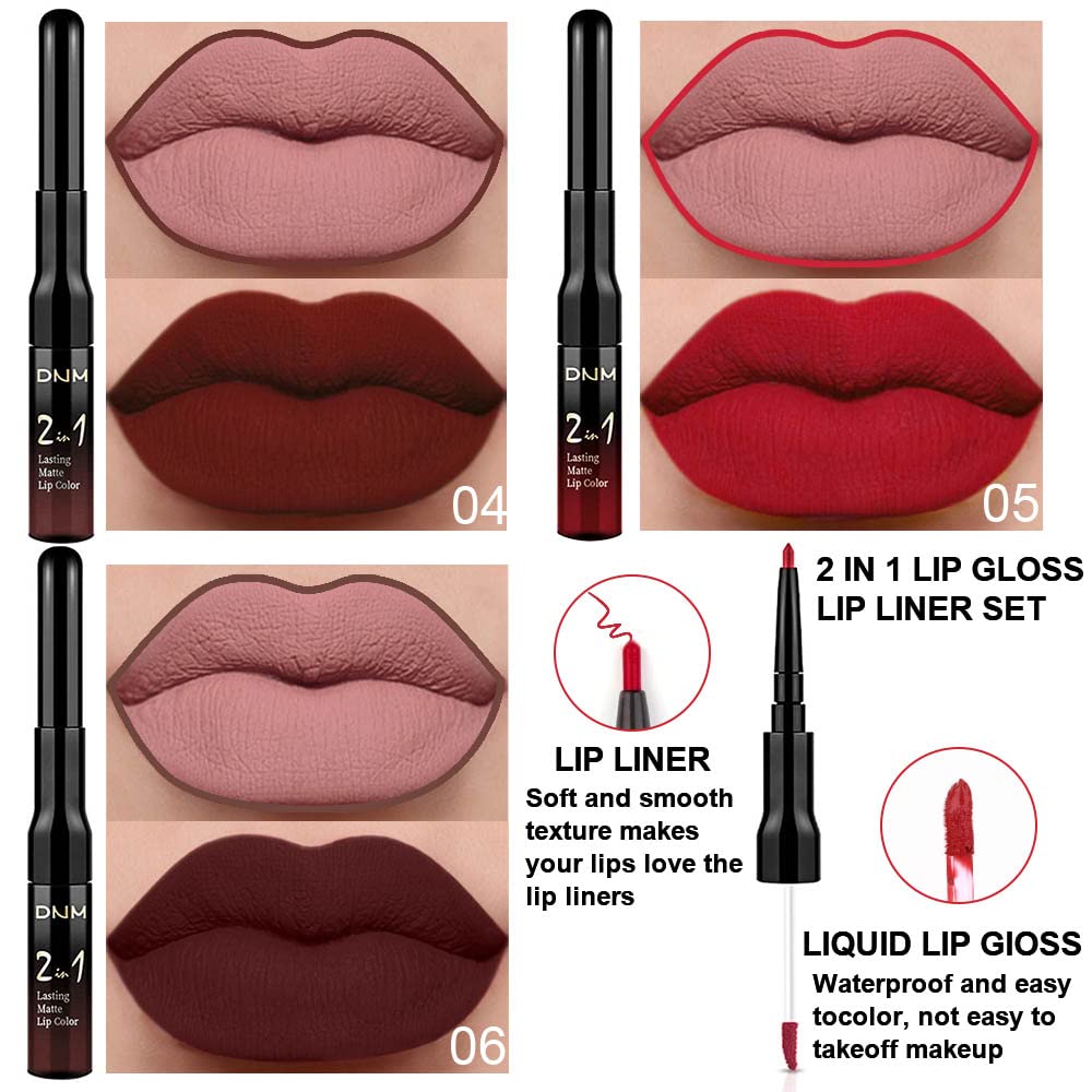 DNM 2 In 1 Liquid Lipstick & Lip Liner