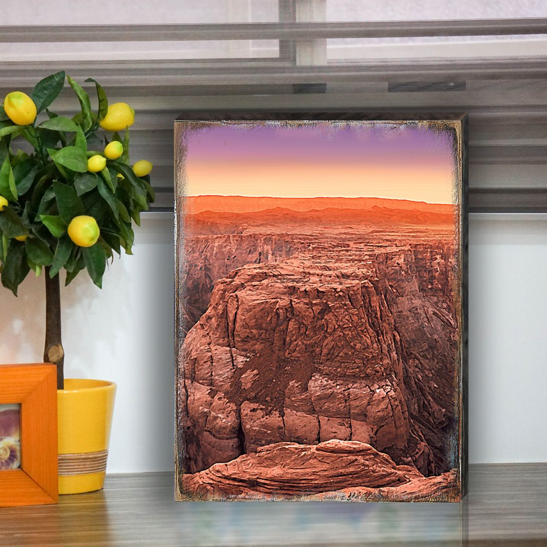 Canyon Dusk Art Wooden Wall Art by Nature Wonders - Nature Wildlife Decor - 95278B