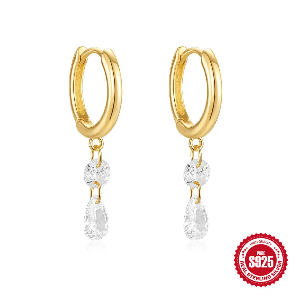 S925 Sterling Silver Diamond Ear Ring - Lootquake