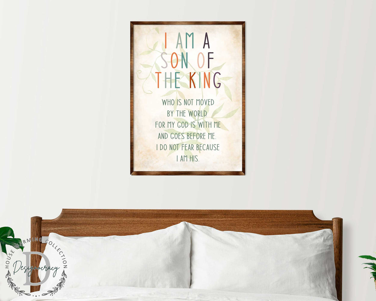 I Am a Son of the King - Wooden Religious art - Nursery wall art - Baby shower Gift - Contemporary decor - Religious wall art - 310341