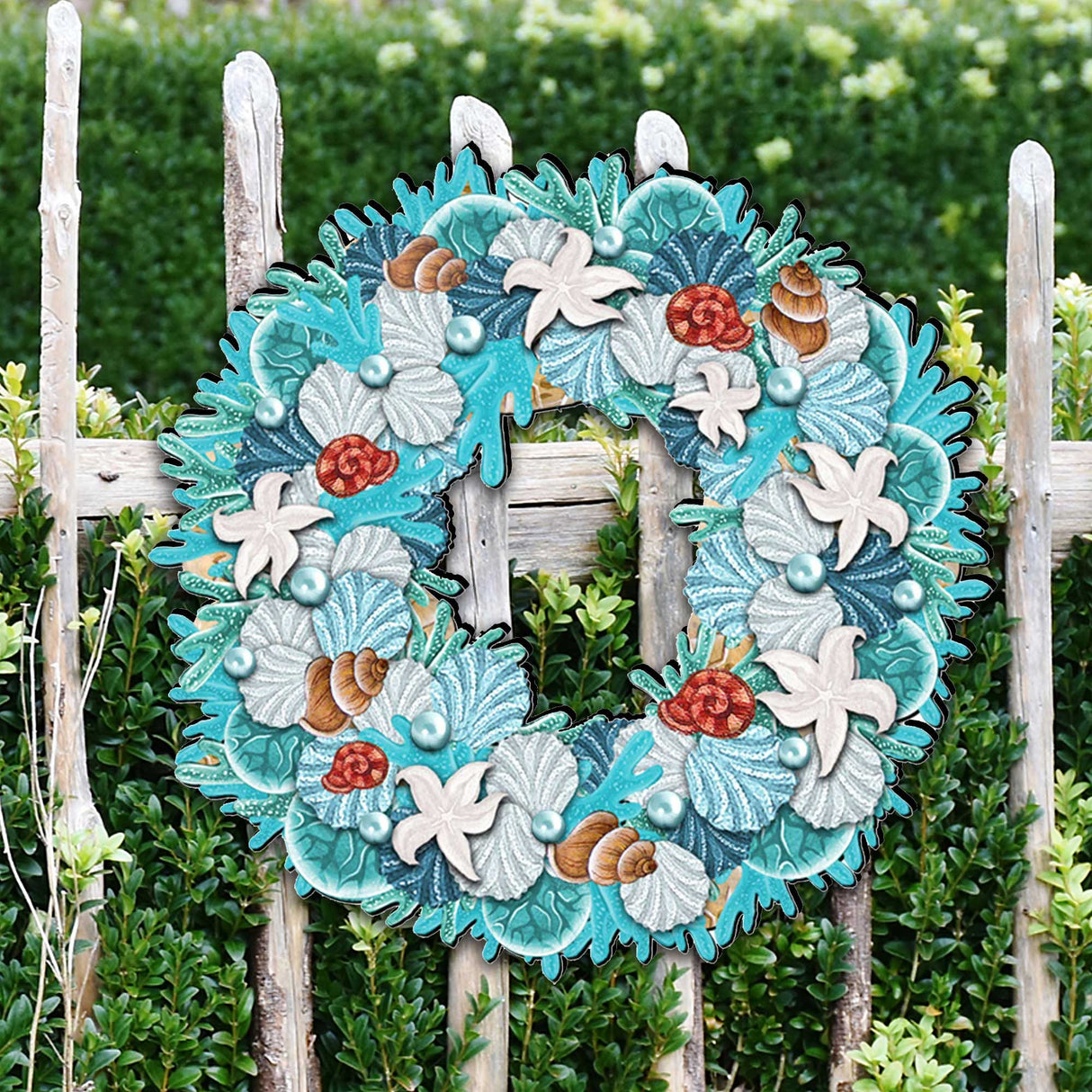 Coastal Holiday Door Wreath by G. DeBrekht - Coastal Holiday Decor - 8185306H