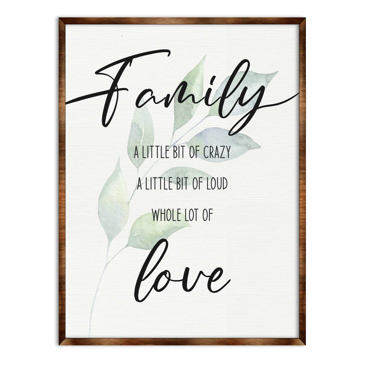 Family Love - Crazy, love, loud - Wooden Wall art - Contemporary decor - Living room Sign - Farmhouse decor - 310346