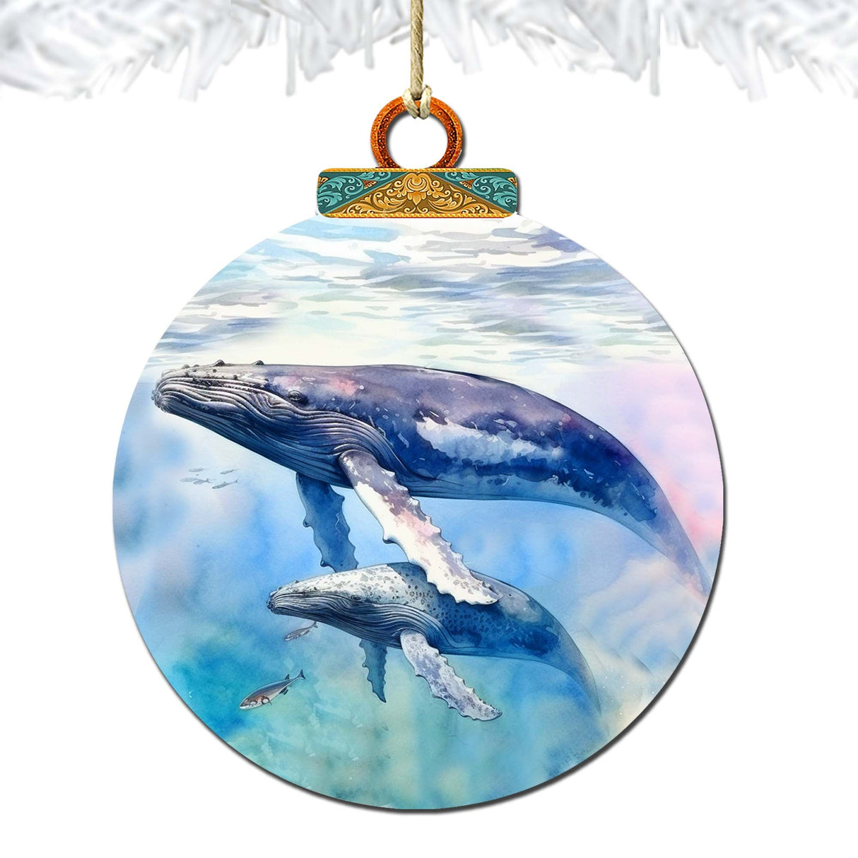 Humpback Harmony Wooden Ornaments by G.Debrekht - Wildlife Holiday Decor - 870012